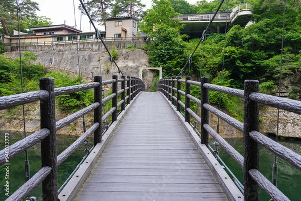 Fototapeta 塔のへつりの吊り橋