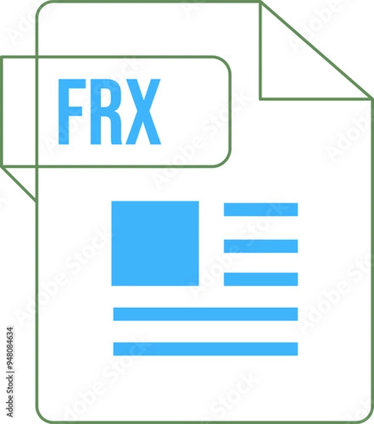 Fototapeta FRX icon inside transparent outline and sharp corners