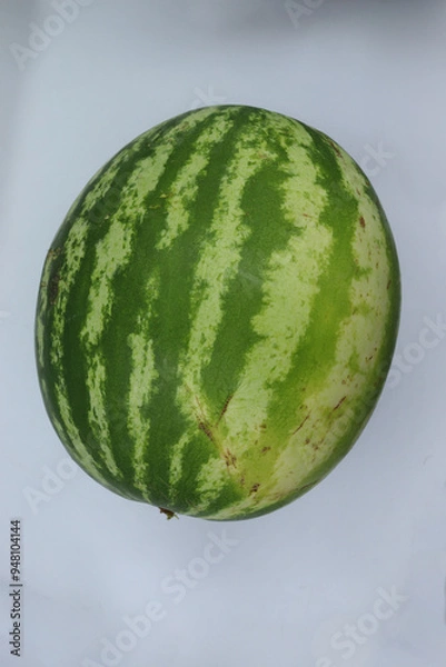 Fototapeta Close-up watermelon on white, isolated background. Selective focus.