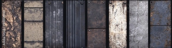 Fototapeta Weathered Rustic Metal Textures, showcasing intricate rust patterns, perfect for a rugged industrial backdrop, offering a minimalist and gritty aesthetic with ample free space.