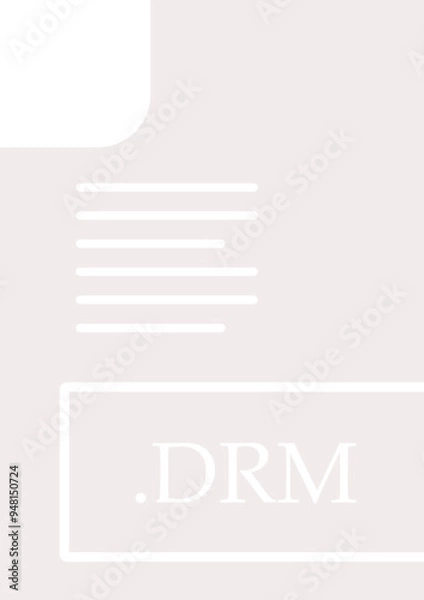 Fototapeta DRM File format icon fill insidse with symbol