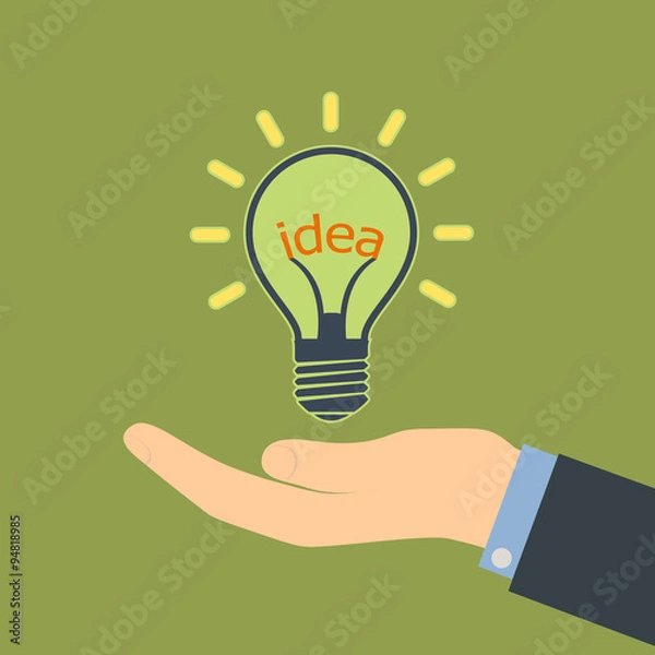 Fototapeta Word idea in a light bulb.