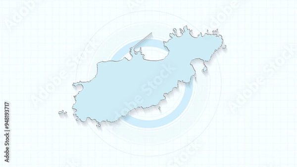 Fototapeta Blue Map of Alderney, Alderney map with borders of the states, country high detailed illustration map.