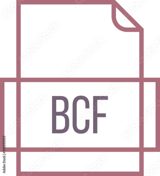 Obraz BCF File icon thick outline sharp corners