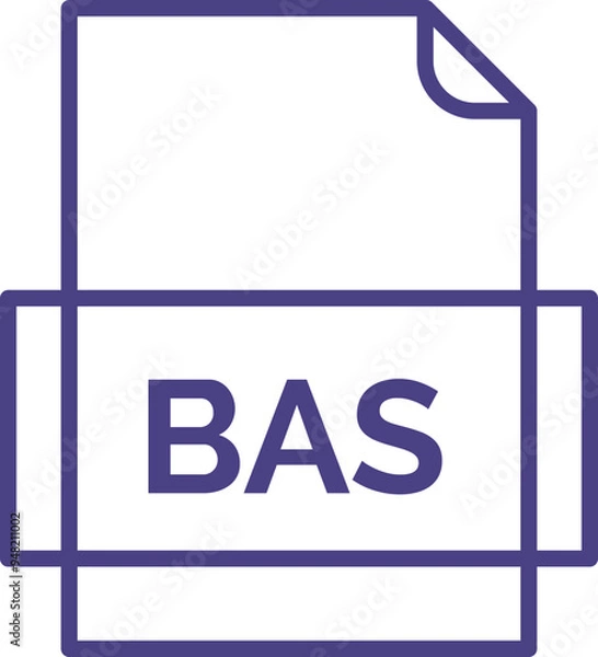Obraz BAS File icon thick outline rounded corners