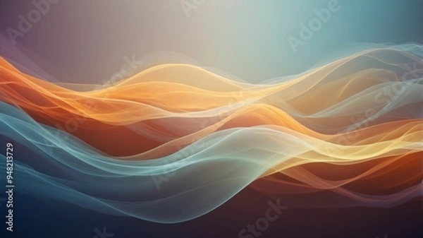 Fototapeta Abstract waves of light in soothing colors create a tranquil effect.