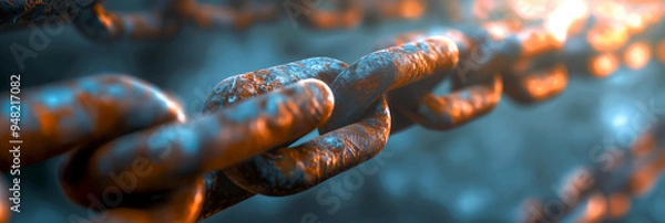 Obraz Conceptual background image of blockchain technology and digital security.