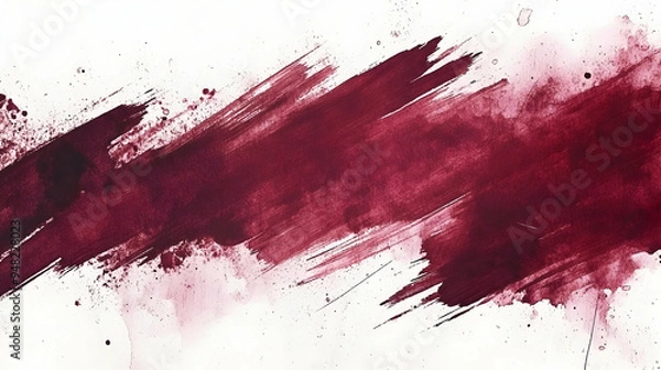 Obraz Abstract Red Brushstroke on White Background