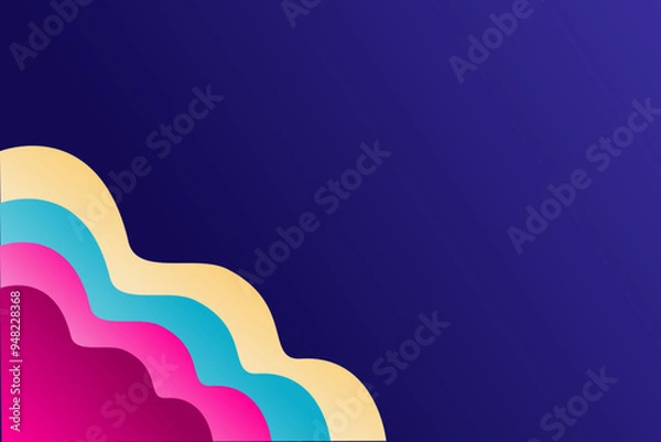 Obraz Dark background with simple rainbow corner