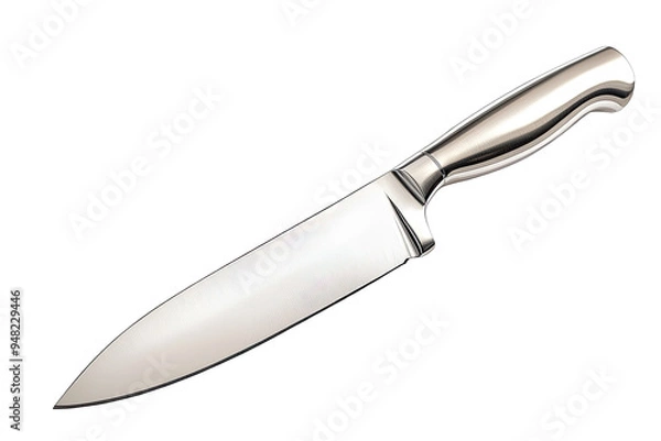 Obraz A sleek and modern kitchen knife with a stainless steel blade and ergonomic handle, perfect for various cooking tasks.