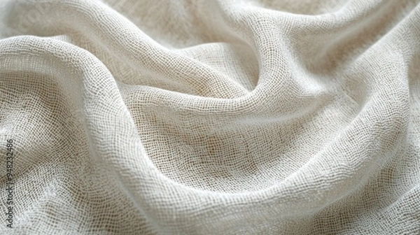Obraz Detailed 3D Illustration of Organic Cotton Fabric Texture Close-Up for Eco-Friendly Concepts