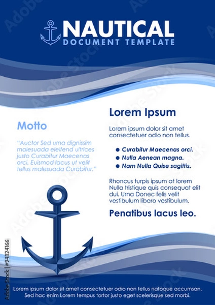 Obraz Nautical document template