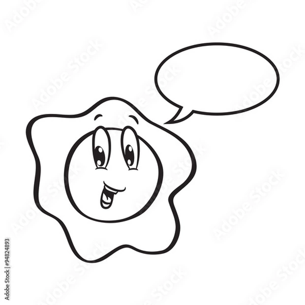 Fototapeta Cartoon egg with bubble speech