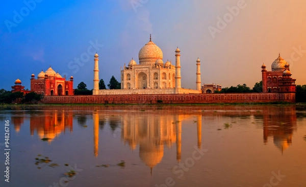 Obraz Taj Mahal, Agra, Indie, na zachodzie słońca