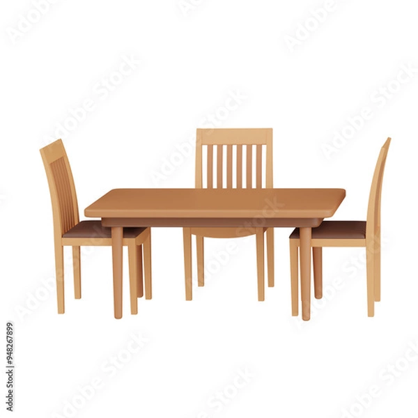 Fototapeta 3d render  dinner table  illustration