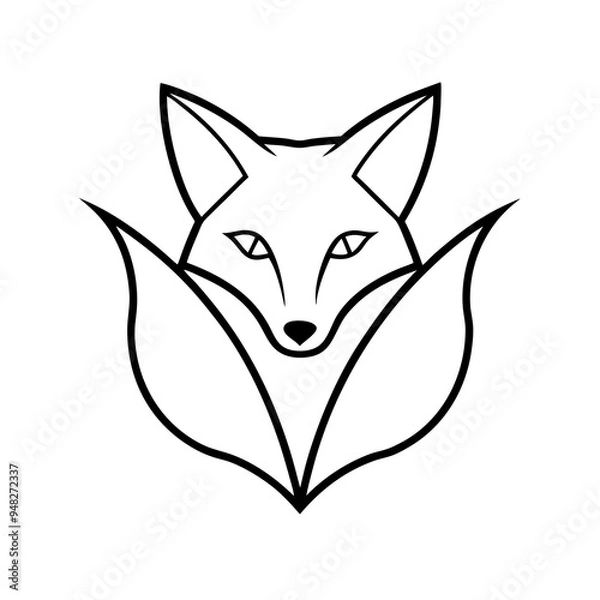 Obraz Fox Logo Vector line Art