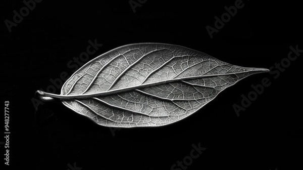 Fototapeta A Single Leaf in Black and White