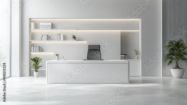 Fototapeta Modern White Office Interior Design