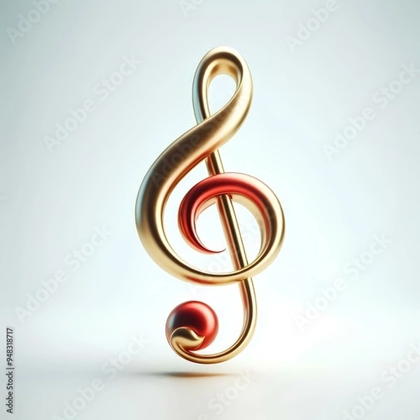 Obraz golden treble clef