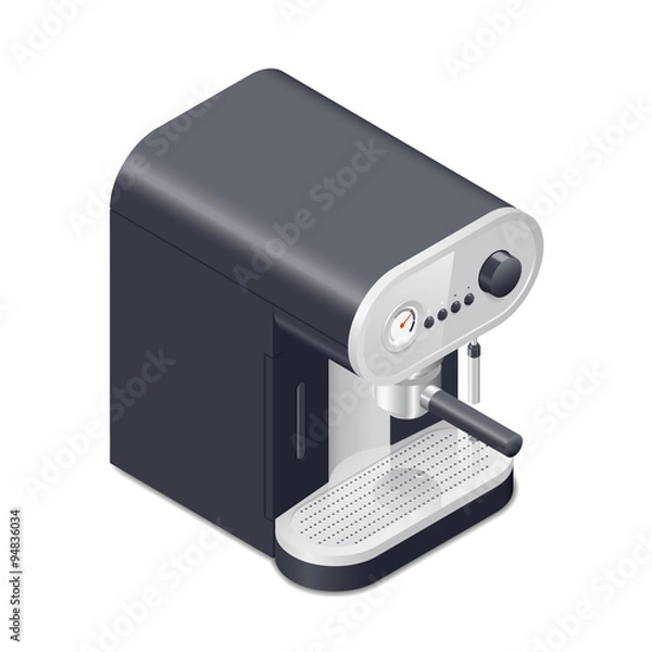 Fototapeta Coffee maker isometric icon