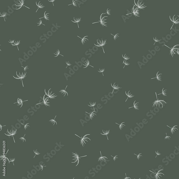 Obraz Abstract dandelions, vector seamless pattern
