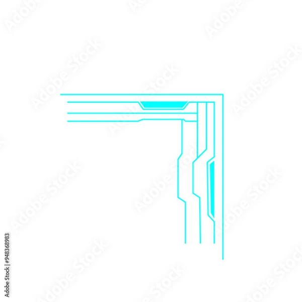 Fototapeta Tech Futuristic Frame Line