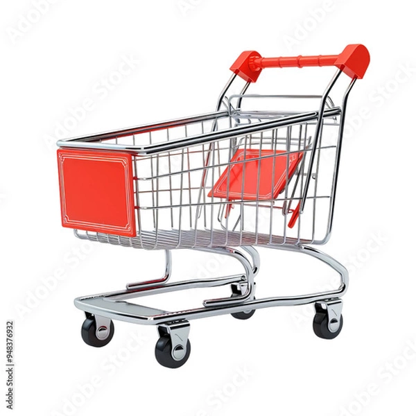 Obraz shopping cart isolated on white