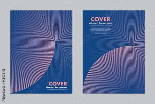 Fototapeta Vector abstract background featuring a dynamic swirl pattern with a combination of two colors deep blue and vibrant pink. Designed with lines and curved shapes for cover, digital art, posters