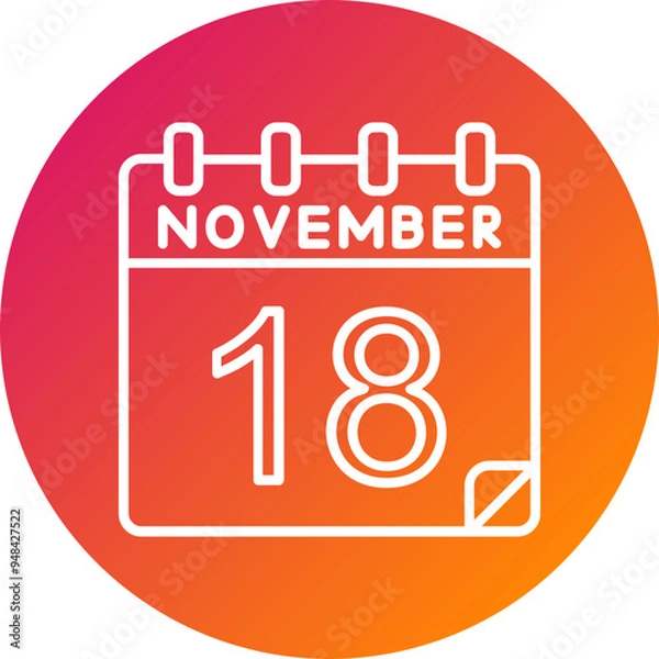 Obraz 18 November Vector Icon Design