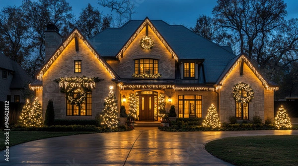 Obraz Christmas House Lights.