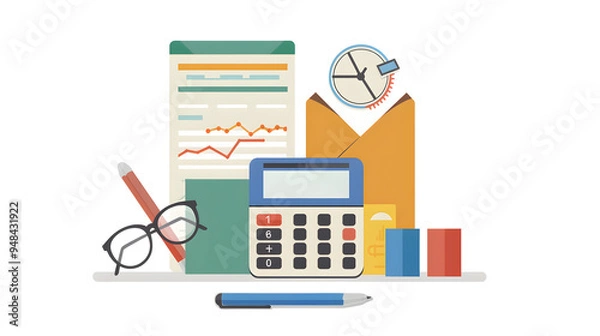 Fototapeta Logo, symbol for accountant. Professional Accounting and Finance Audit.  Data analysis and Accounting concept  at Vector  illustration