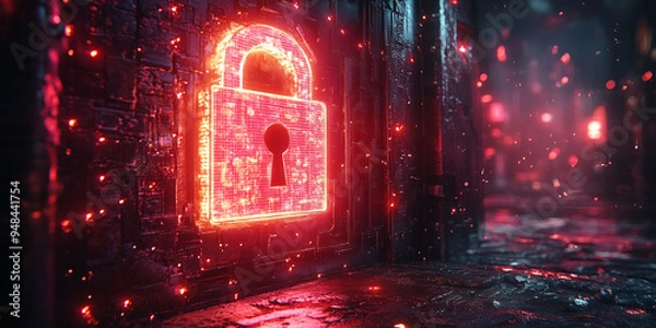 Fototapeta Screen visualizing internet safety with interactive elements and modern security features.