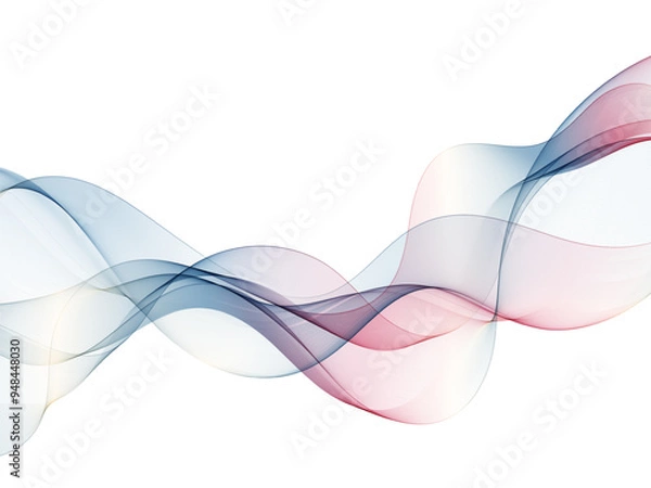 Obraz Abstract vector wave background. Colored waves design element. Curved lines isolated on white background. Eps 10