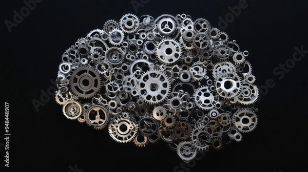 Fototapeta Gears forming the Brain