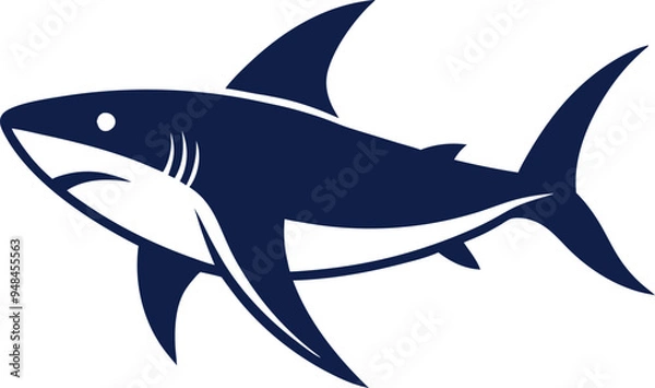 Fototapeta Artistic shark vector illustration blending abstract shapes and vibrant colors for a unique visual appeal
