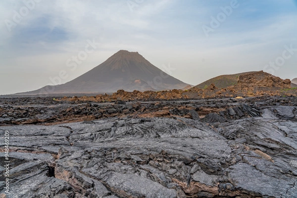 Obraz Landscape with the Pico do Fogo in the Crater with lava at Cha das Caldeiras, Cape Verde