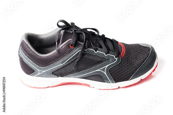 Fototapeta New unbranded running shoe color black and red, sneaker or train