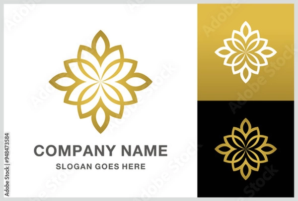 Obraz Geometric Circle Flowers Business Company Stock Vector Logo Design Template