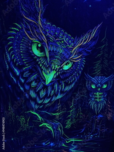 Obraz photo with an image of an owl in the forest