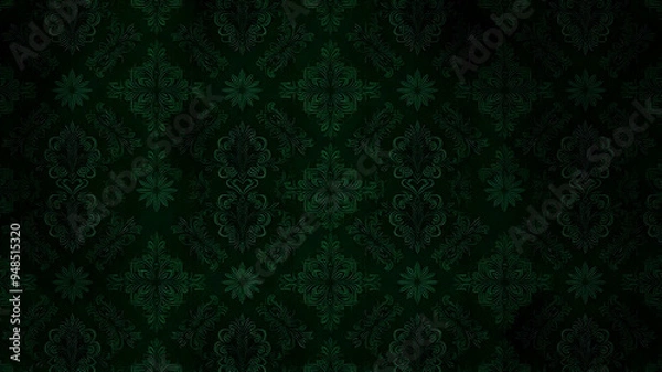 Fototapeta background wallpaper dark green with patterns