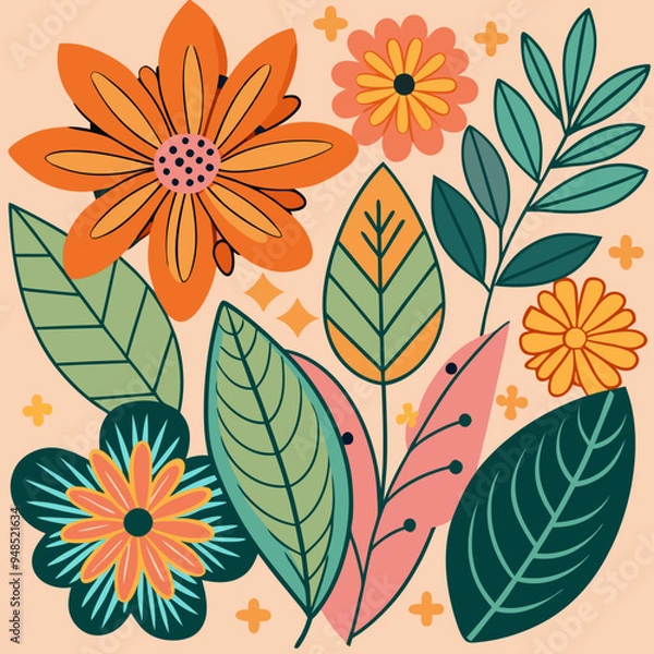 Obraz seamless background with flowers