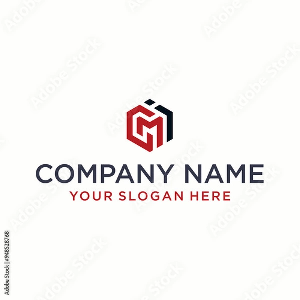 Fototapeta CMI letter logo in the form of hexagons and cube logos with letter designs for corporate identity