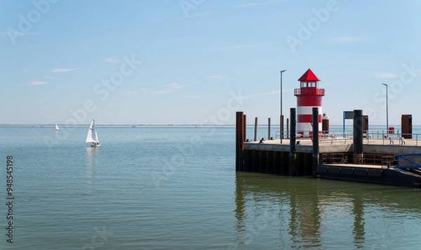 Obraz Lighthouse on the island of Föhr in Wyk in northern Germany