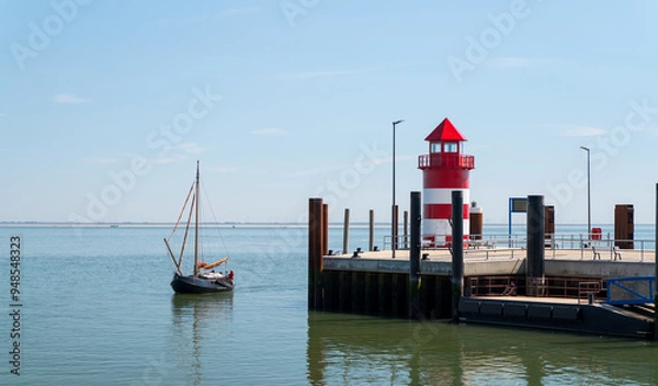 Obraz Lighthouse on the island of Föhr in Wyk in northern Germany