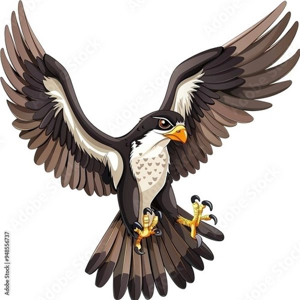 Obraz Falcon Gravity element animal cartoon isolated whitebackground 16:9
