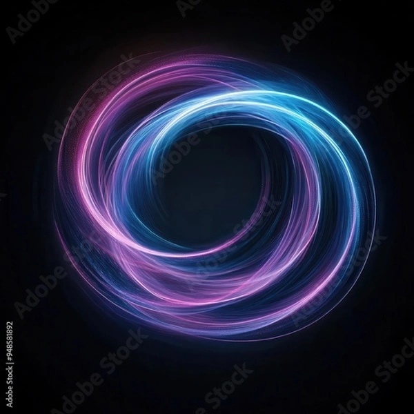 Fototapeta Create vibrant, glowing lines swirling in a circular pattern