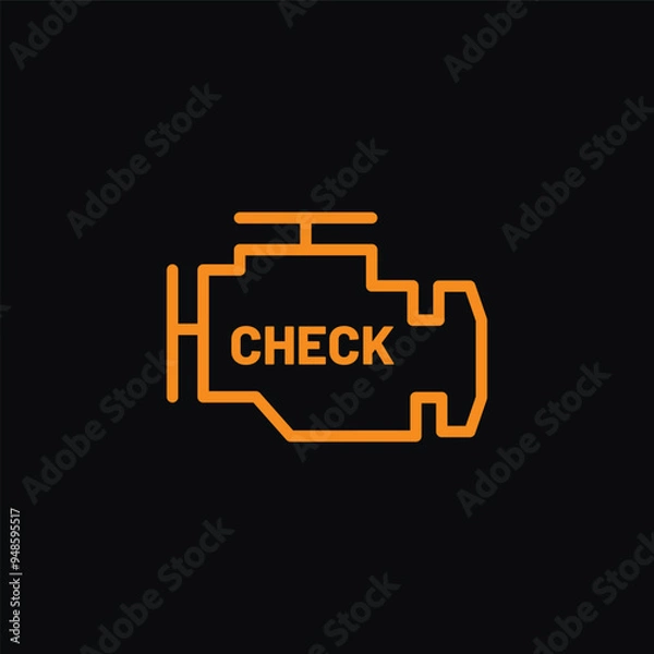 Fototapeta Check engine light icon. Vector illustration