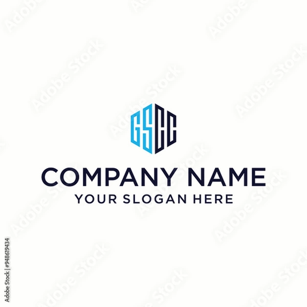 Fototapeta GSCC letter logo in the form of hexagons and cube logos with letter designs for corporate identity