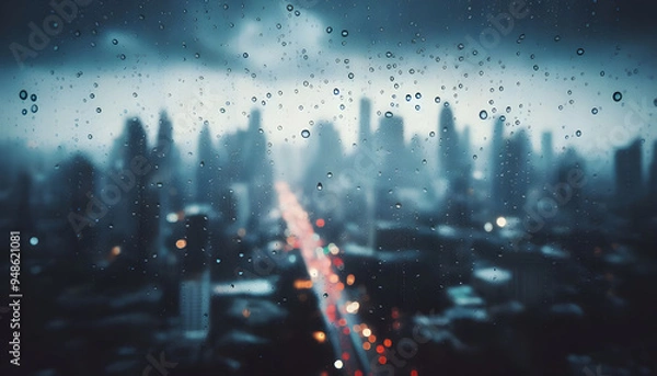 Fototapeta Raindrops on a window glass