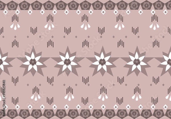 Obraz Fabric ikat with flowers pattern 